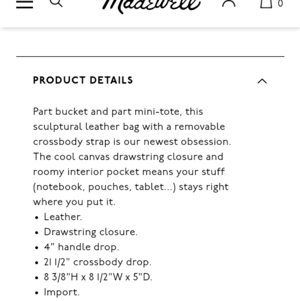 Madewell Red The Austin Crossbody bucket Bag - Picture 10 of 10